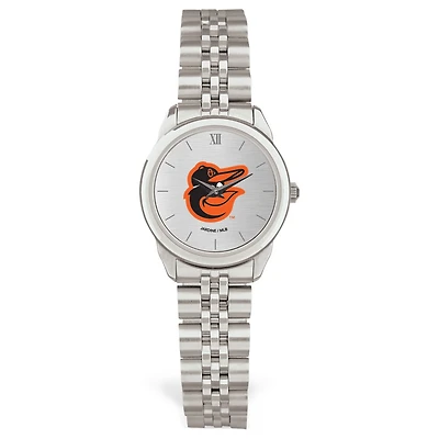 Women's Silver Baltimore Orioles Rolled Link Bracelet Wristwatch