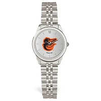 Women's  Silver Baltimore Orioles Rolled Link Bracelet Wristwatch