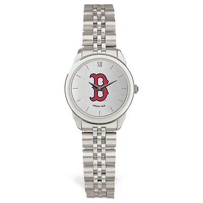 Women's  Silver Boston Red Sox Rolled Link Bracelet Wristwatch