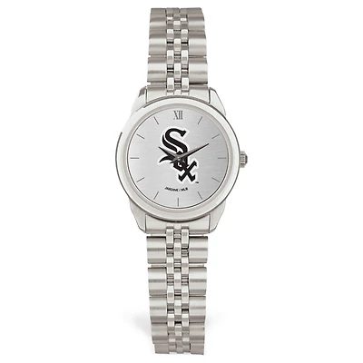 Women's  Silver Chicago White Sox Rolled Link Bracelet Wristwatch