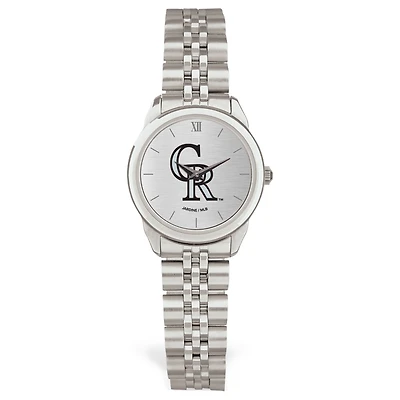 Women's Silver Colorado Rockies Rolled Link Bracelet Wristwatch