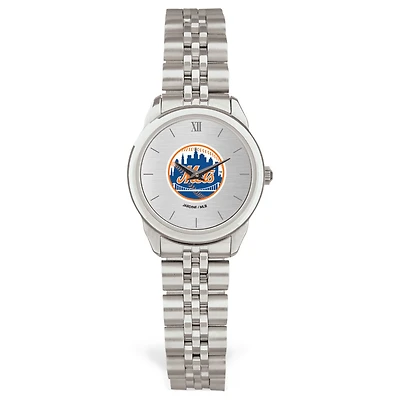 Women's  Silver New York Mets Rolled Link Bracelet Wristwatch
