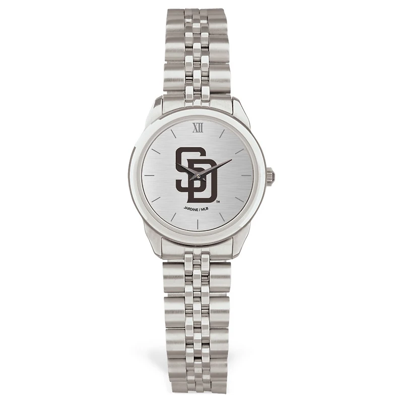 Women's Silver San Diego Padres Rolled Link Bracelet Wristwatch