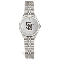 Women's  Silver San Diego Padres Rolled Link Bracelet Wristwatch