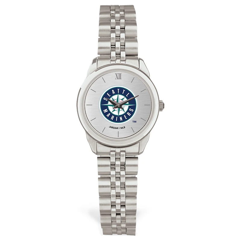 Women's  Silver Seattle Mariners Rolled Link Bracelet Wristwatch