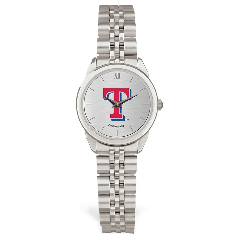 Women's Silver Texas Rangers Rolled Link Bracelet Wristwatch