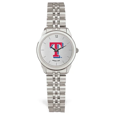 Women's Silver Texas Rangers Rolled Link Bracelet Wristwatch
