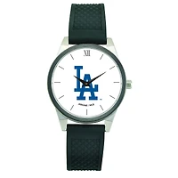 Women's  Black Los Angeles Dodgers Silicone Strap Wristwatch