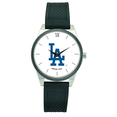 Women's  Black Los Angeles Dodgers Silicone Strap Wristwatch