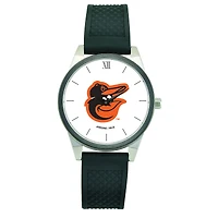 Women's  Black Baltimore Orioles Silicone Strap Wristwatch