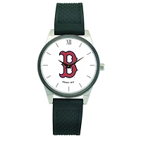 Women's  Black Boston Red Sox Silicone Strap Wristwatch