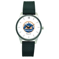 Women's  Black New York Mets Silicone Strap Wristwatch