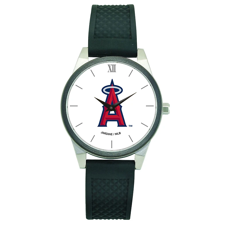 Women's  Black Los Angeles Angels Silicone Strap Wristwatch