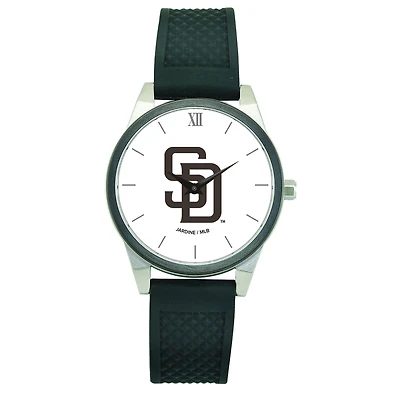 Women's  Black San Diego Padres Silicone Strap Wristwatch