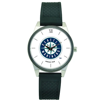 Women's  Black Seattle Mariners Silicone Strap Wristwatch