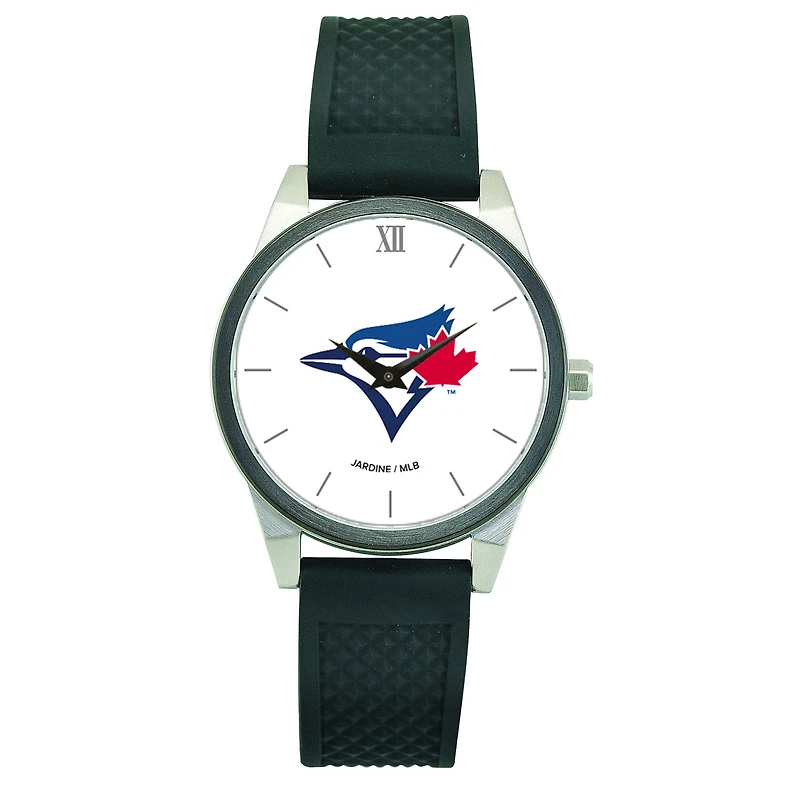 Women's Black Toronto Blue Jays Silicone Strap Wristwatch