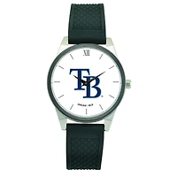 Women's  Black Tampa Bay Rays Silicone Strap Wristwatch
