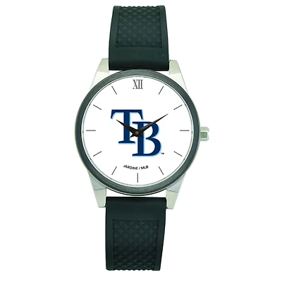 Women's  Black Tampa Bay Rays Silicone Strap Wristwatch