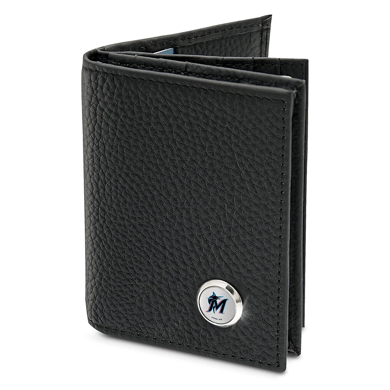 Men's  Black Miami Marlins Business Card Wallet