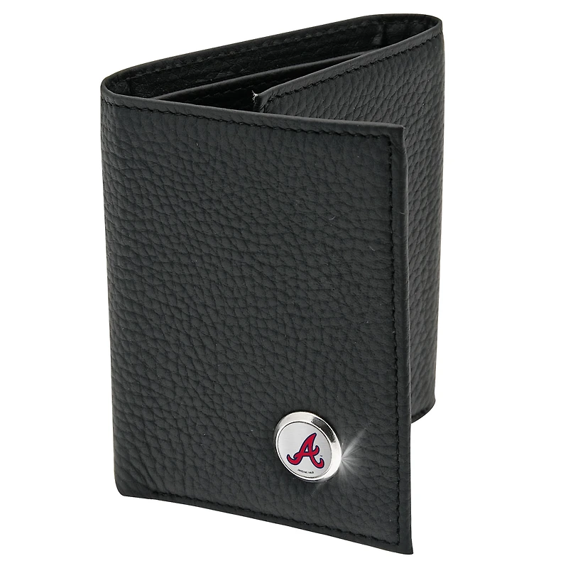 Men's  Black Atlanta Braves Leather Wallet