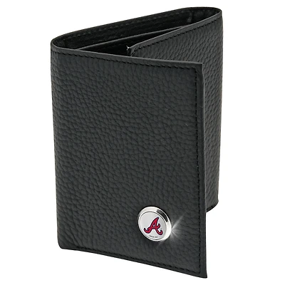 Men's  Black Atlanta Braves Leather Wallet