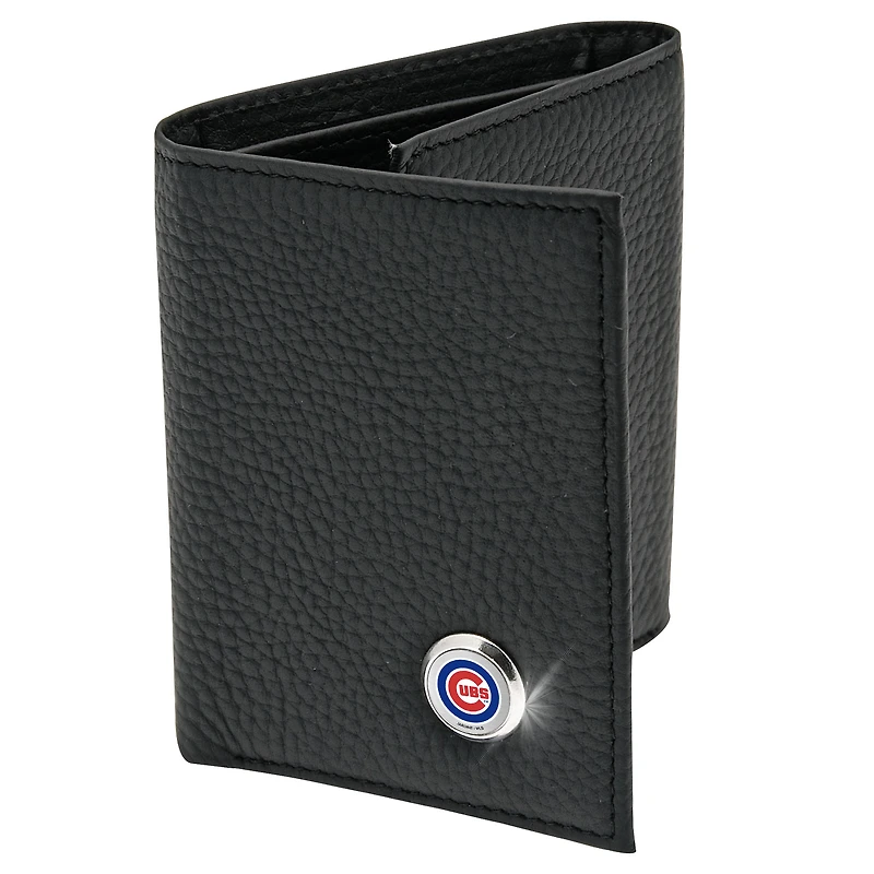 Men's  Black Chicago Cubs Leather Wallet