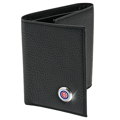 Men's  Black Chicago Cubs Leather Wallet
