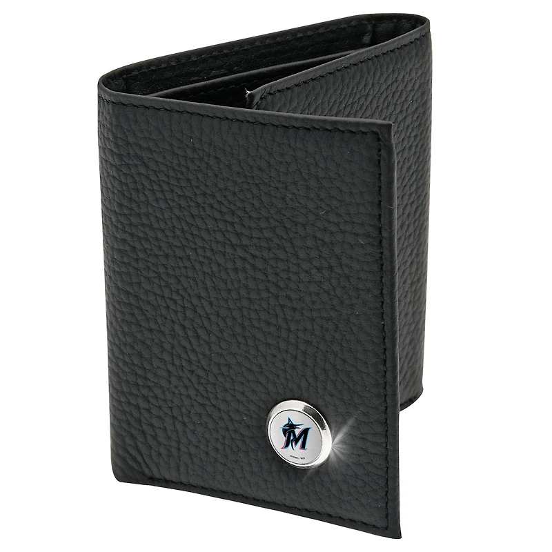 Men's  Black Miami Marlins Leather Wallet