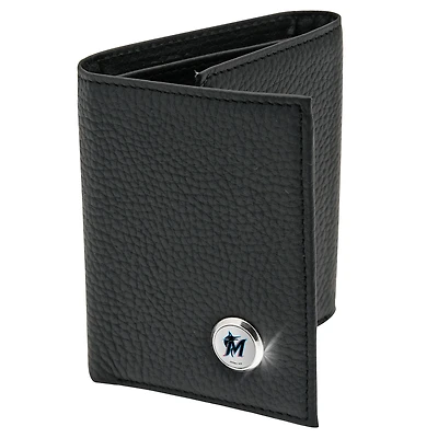 Men's  Black Miami Marlins Leather Wallet