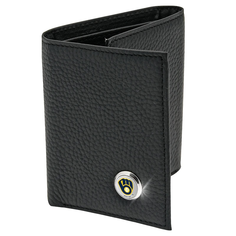 Men's  Black Milwaukee Brewers Leather Wallet