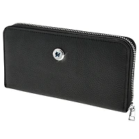 Women's  Black Miami Marlins Leather Zipper Wallet