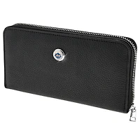 Women's  Black New York Mets Leather Zipper Wallet
