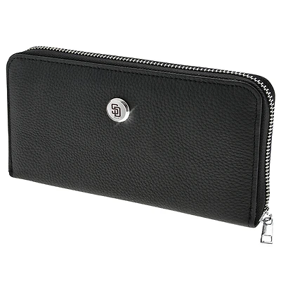 Women's  Black San Diego Padres Leather Zipper Wallet
