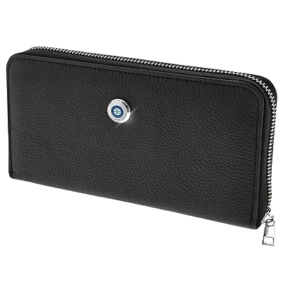 Women's  Black Seattle Mariners Leather Zipper Wallet