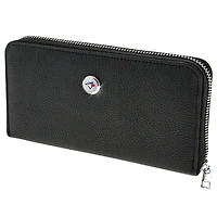Women's  Black Toronto Blue Jays Leather Zipper Wallet