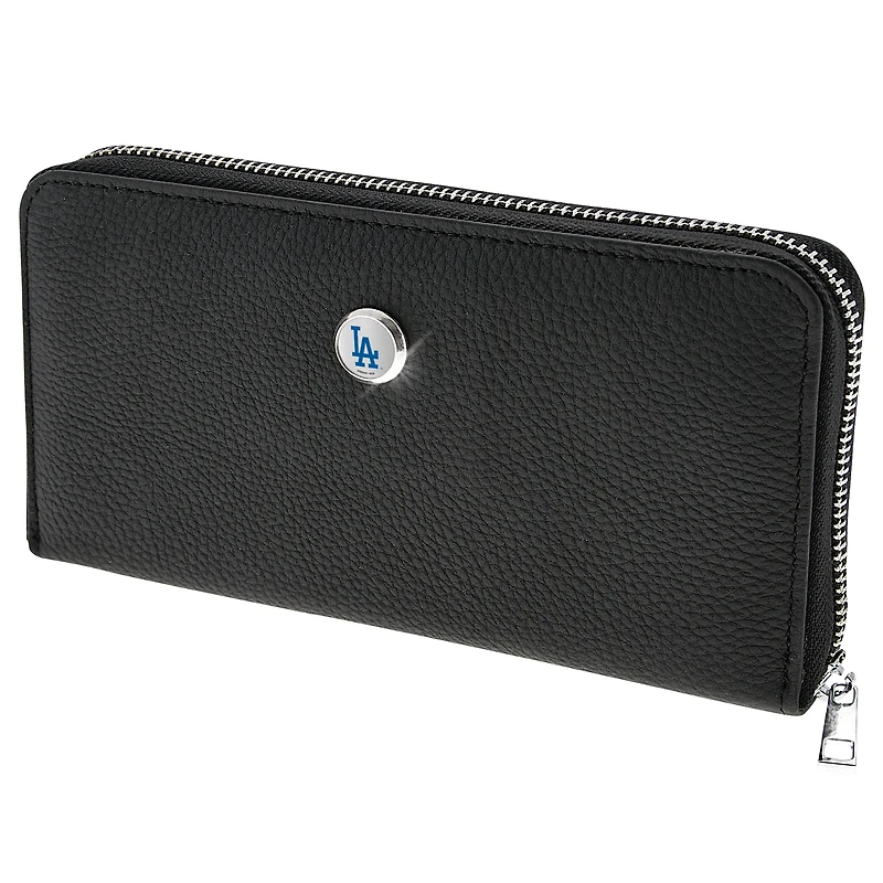 Women's  Black Los Angeles Dodgers Leather Zipper Wallet