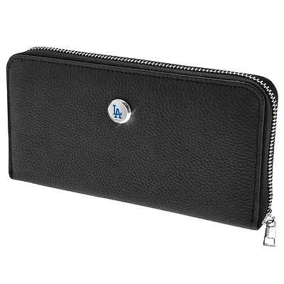 Women's  Black Los Angeles Dodgers Leather Zipper Wallet
