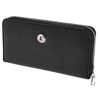 Women's  Black Los Angeles Angels Leather Zipper Wallet