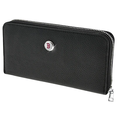 Women's  Black Boston Red Sox Leather Zipper Wallet