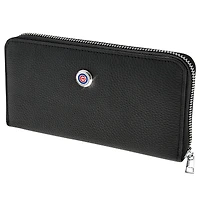Women's  Black Chicago Cubs Leather Zipper Wallet