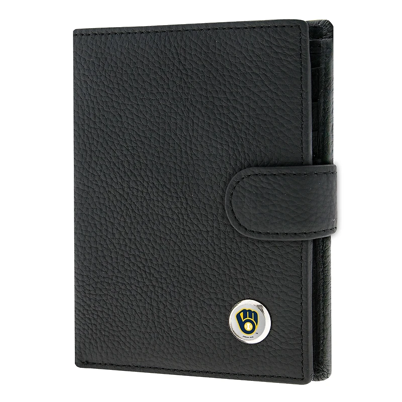 Women's  Black Milwaukee Brewers Leather Wallet