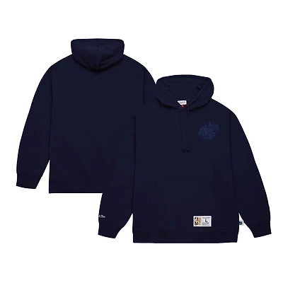 Men's Mitchell & Ness Navy Dallas Mavericks Hardwood Classics Tonal Pullover Hoodie