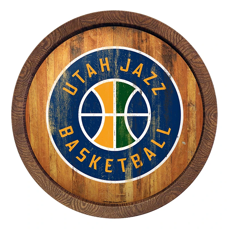 Utah Jazz 20.25'' Faux Barrel Top Sign
