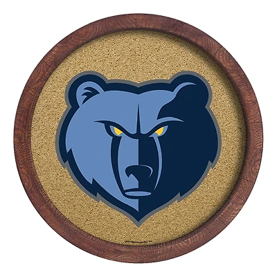 Memphis Grizzlies 20.25'' Round Faux Barrel Framed Cork Board