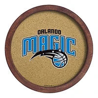 Orlando Magic 20.25'' Round Faux Barrel Framed Cork Board