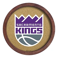 Sacramento Kings 20.25'' Round Faux Barrel Framed Cork Board
