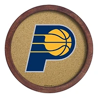Indiana Pacers 20.25'' Round Faux Barrel Framed Cork Board