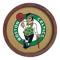 Boston Celtics 20.25'' Round Faux Barrel Framed Cork Board