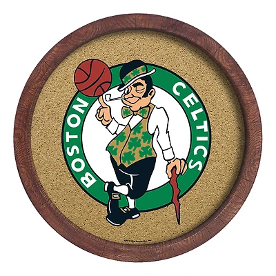 Boston Celtics 20.25'' Round Faux Barrel Framed Cork Board