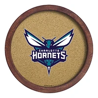 Charlotte Hornets 20.25'' Round Faux Barrel Framed Cork Board